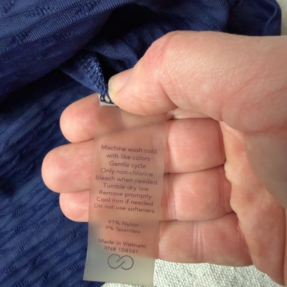 Calia Carrie Underwood Long Sleeve Navy Ribbed Athleisure Workout Top Medium - Picture 4 of 8